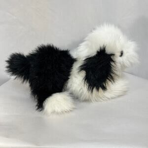 Old English Sheepdog Plush Dog Toy Black White Westcliff Collection Needs Repair